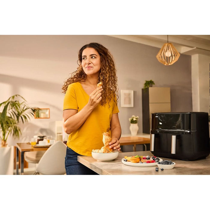 Friteuza cu aer cald dubla BRAUN TwinCook 3 TD3030IBK, 8l, 1.8kg, 2850W, negru-argintiu WALTI