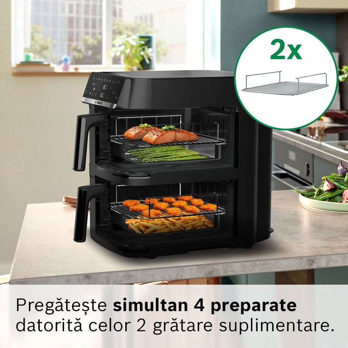 Friteuza cu aer cald dubla BOSCH Seria 6 MAFD661B4, 12l, 2800W, negru - WALTI WALTI