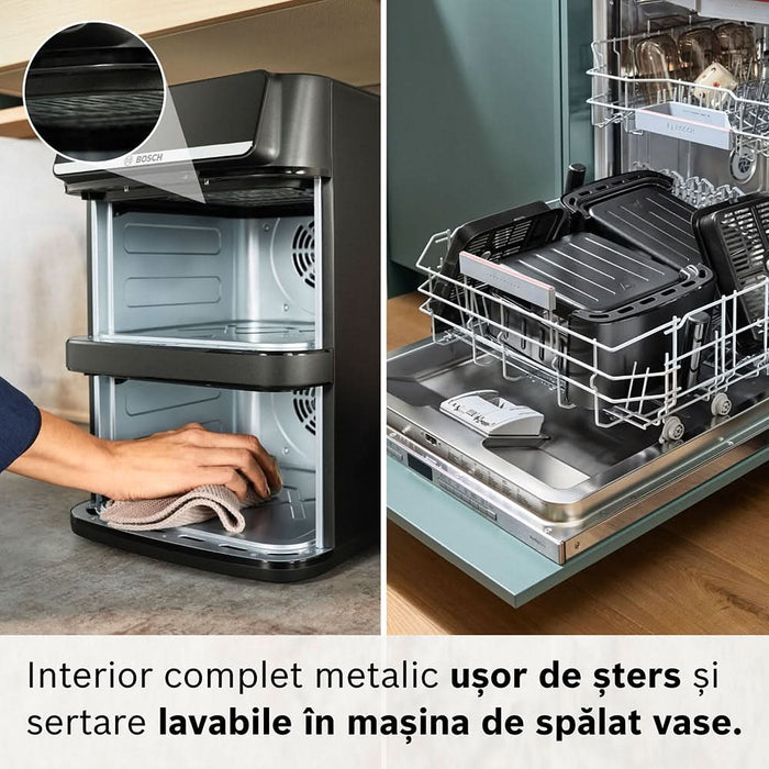 Friteuza cu aer cald dubla BOSCH Seria 6 MAFD661B4, 12l, 2800W, negru - WALTI WALTI