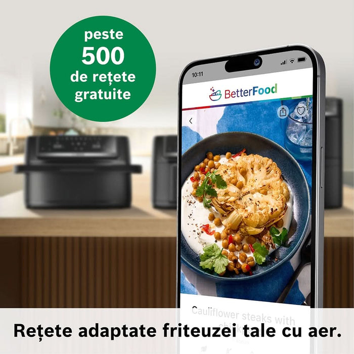 Friteuza cu aer cald dubla BOSCH Seria 6 MAFD661B4, 12l, 2800W, negru - WALTI WALTI