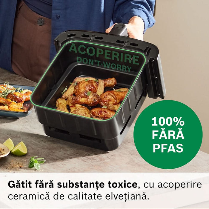 Friteuza cu aer cald dubla BOSCH Seria 6 MAFD661B4, 12l, 2800W, negru - WALTI WALTI