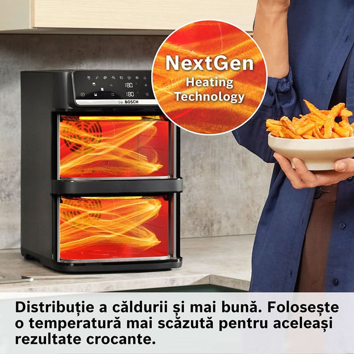 Friteuza cu aer cald dubla BOSCH Seria 6 MAFD661B4, 12l, 2800W, negru - WALTI WALTI