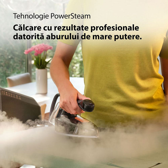 Statie de calcat BRAUN CareStyle 7 Pro IS7286, 2700W, 650g/min, 2l, talpa EloxalPlus, negru-auriu - WALTI WALTI