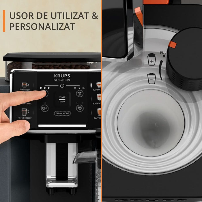 Espressor automat KRUPS Sensation Milk EA912B10, 1.7l, 1450W, 15 bar, negru WALTI