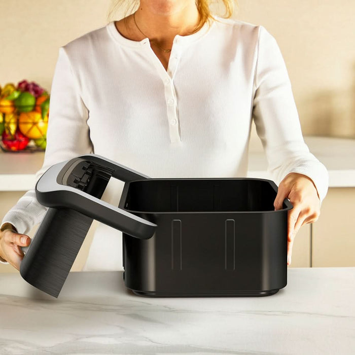 Friteuza cu aer cald dubla TEFAL Ever Fry Dual Flex EY9278E0, 9l, 2.5kg, 2700W, negru-argintiu WALTI