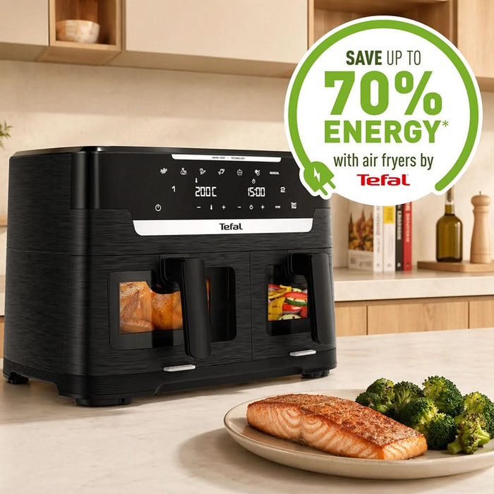 Friteuza cu aer cald dubla TEFAL Ever Fry XXL Dual EY9478E0, 11l, 2kg, 2700W, negru - WALTI WALTI