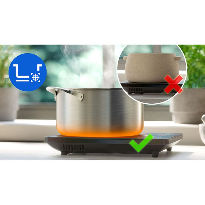 Plita cu inductie PHILIPS Seria 3000 HD5830/90, 1 arzator, 2000W, negru WALTI