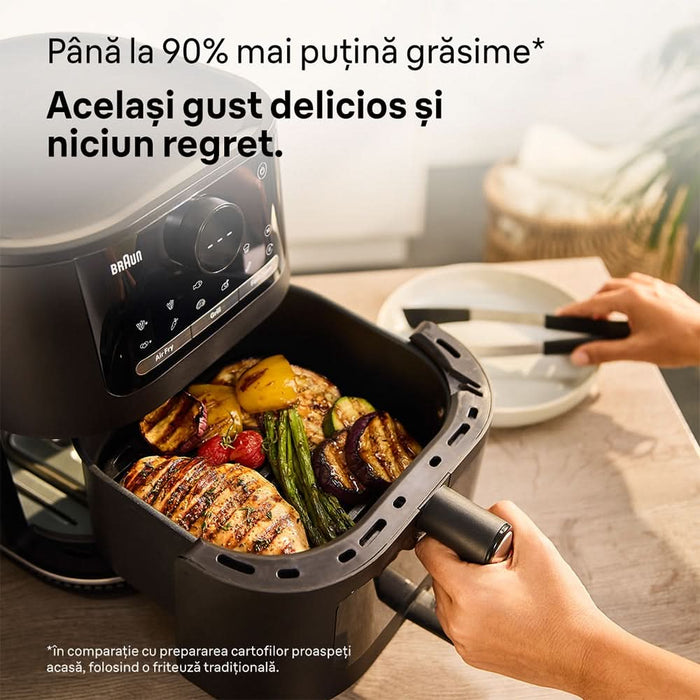 Friteuza cu aer cald BRAUN MultiFry 5 HF5075, 6l, 1.6kg, 2400W, negru-argintiu WALTI