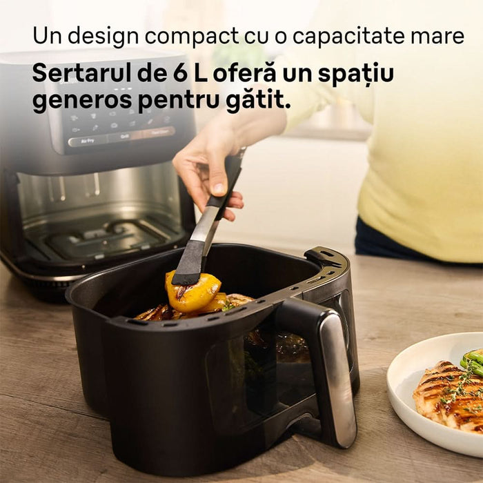 Friteuza cu aer cald BRAUN MultiFry 5 HF5075, 6l, 1.6kg, 2400W, negru-argintiu WALTI