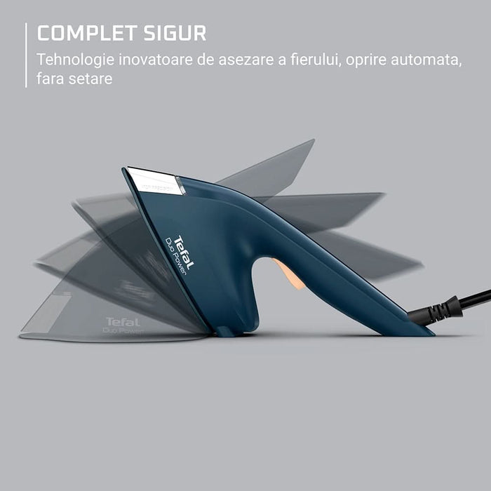 Aparat de calcat vertical cu abur TEFAL Duo Power JF4032E0, 1700W, 180g/min, 400ml, albastru inchis WALTI