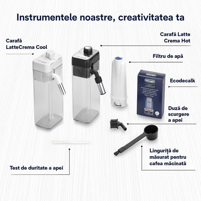 Espressor automat DELONGHI Eletta Ultra ECAM470.85.MB, 1.8l, 1450W, 19 bar, 50+ bauturi calde si reci, argintiu-negru WALTI