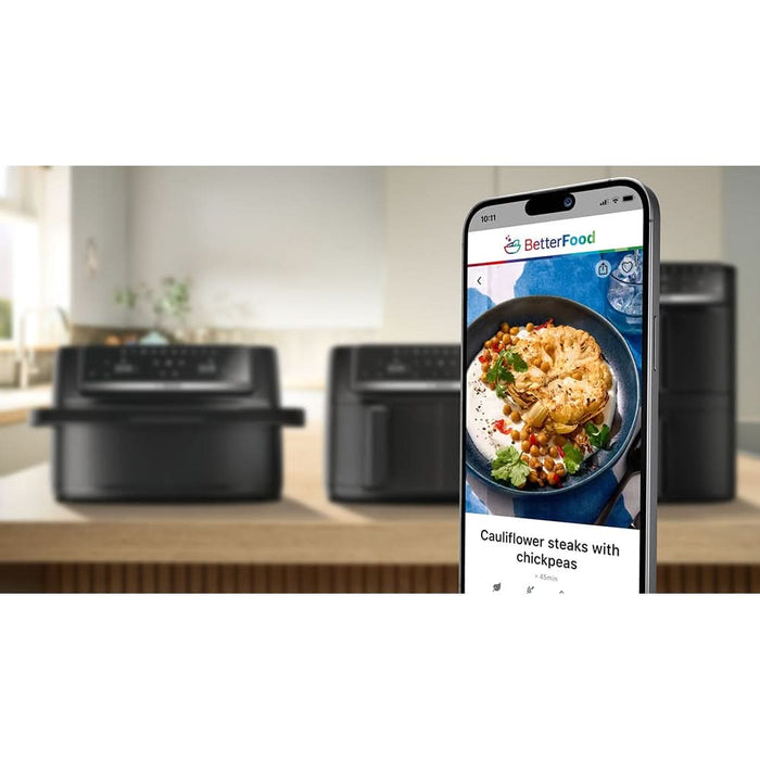 Friteuza cu aer cald dubla BOSCH Seria 4 MAFD440B1, 9l, 2500W, negru-argintiu - WALTI WALTI
