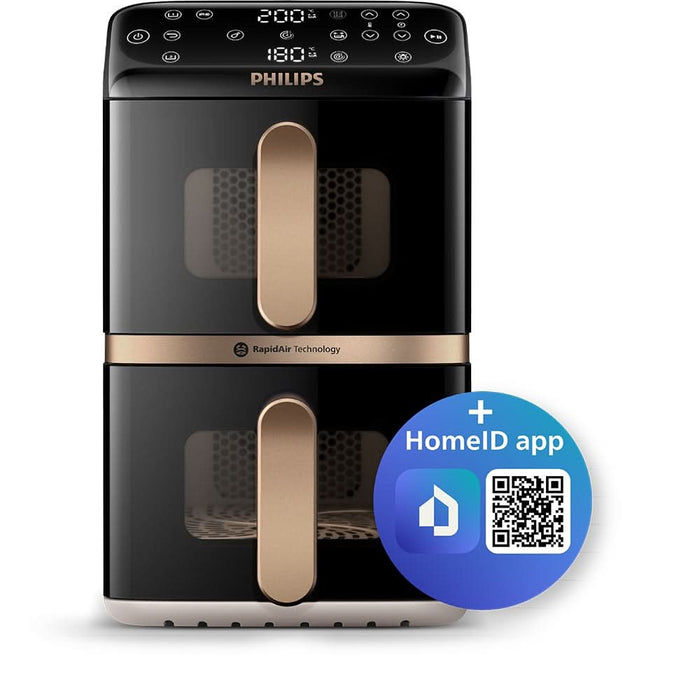 Friteuza cu aer cald dubla PHILIPS Seria 4000 NA462/80, 10l, 2750W, alb-bej WALTI