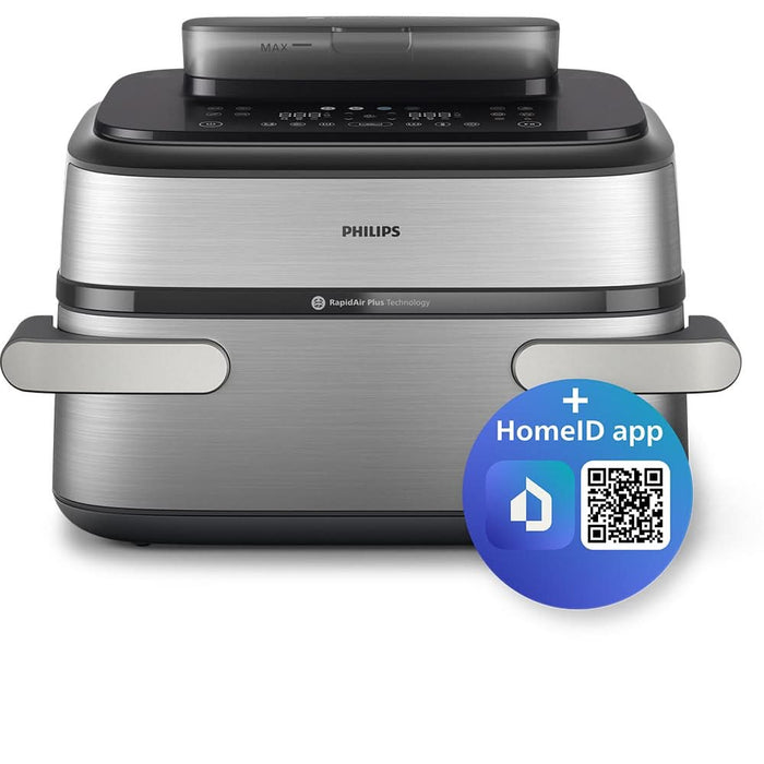 Friteuza cu aer cald dubla PHILIPS Seria 5000 NA565/02, 9.5l, 2750W, argintiu WALTI