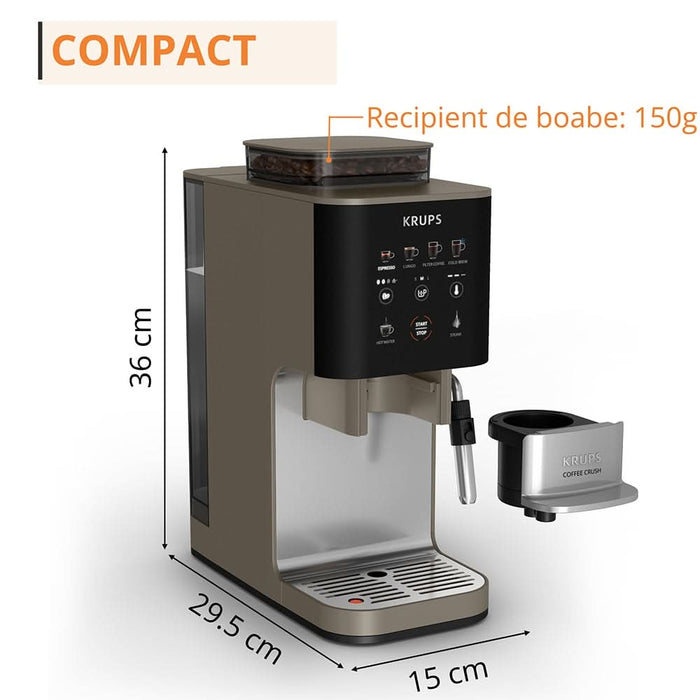 Espressor semi-automat KRUPS Coffee Crush Experience SA403BE0, 1.8l, 1350W, 15 bar, bej-negru WALTI