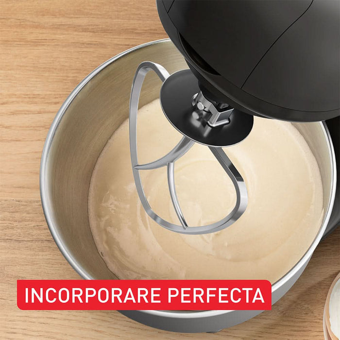 Robot de bucatarie TEFAL Bake Essential QB161H38, vas 4.8l, 800W, 6 trepte viteza, negru WALTI