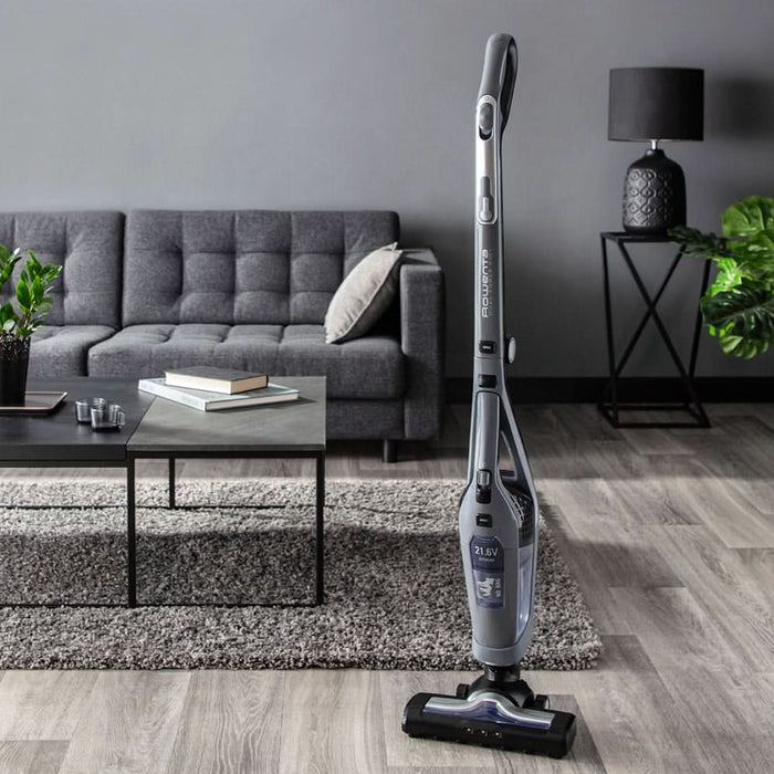 Aspirator vertical ROWENTA Dual Force 2in1 RH6756WO, 0.6l, 21.6V, autonomie max 75 min, tehnologie ciclonica, gri WALTI