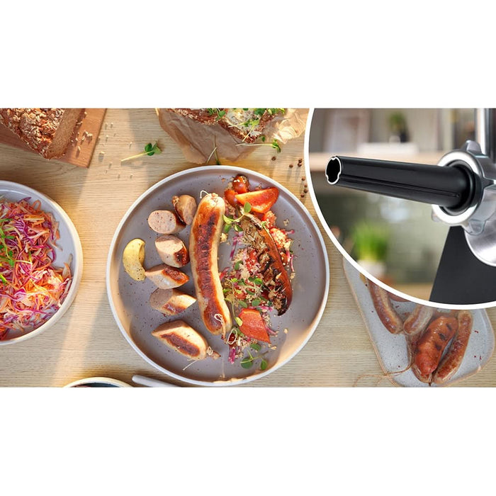 Masina de tocat carne BOSCH ProPower MFWS682B, 3.5kg/min, 2100W, accesoriu carnati/fursecuri/storcator citrice, negru-argintiu WALTI