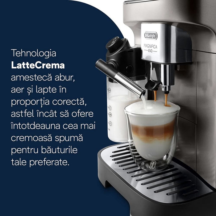 Espressor automat DELONGHI Magnifica Evo ECAM290.81.TB, 1.8l, 1450W, 15 bar, argintiu inchis-negru WALTI