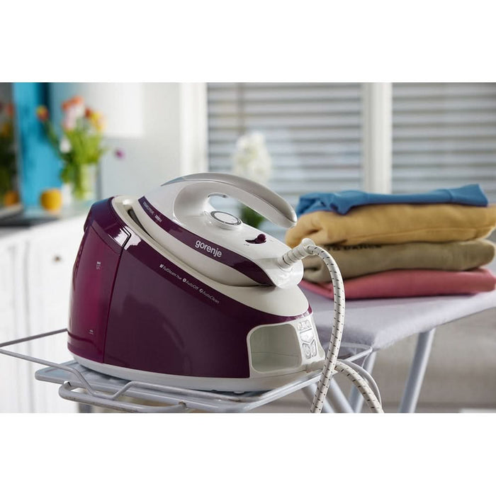 Statie de calcat GORENJE SGD2800WV, 2800W, 500g/min, 1700ml, talpa ceramica, visiniu-alb WALTI