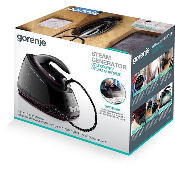 Statie de calcat GORENJE SGD3000BKV, 3000W, 480g/min, 1500ml, talpa ceramica, negru-mov WALTI