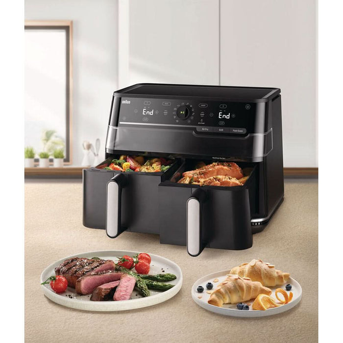 Friteuza cu aer cald dubla BRAUN TwinCook 5 TD5073, 10l, 2.5kg, 2850W, negru-gri inchis WALTI