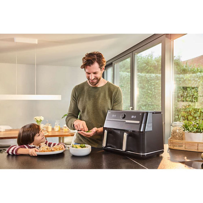 Friteuza cu aer cald dubla BRAUN TwinCook 5 TD5073, 10l, 2.5kg, 2850W, negru-gri inchis WALTI