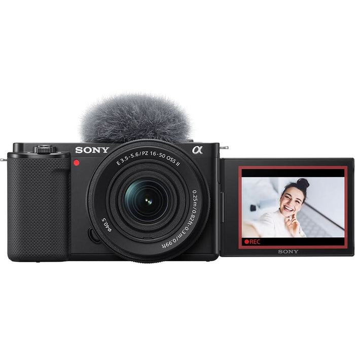 Aparat foto Mirrorless SONY Alpha ZV-E10, 24.2MP, 4K, negru + Obiectiv 16-50mm MK2 WALTI