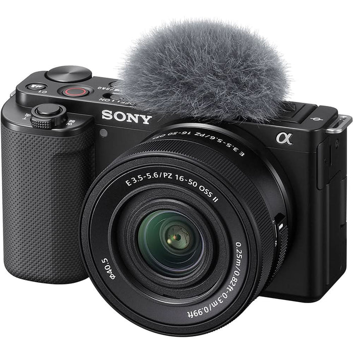 Aparat foto Mirrorless SONY Alpha ZV-E10, 24.2MP, 4K, negru + Obiectiv 16-50mm MK2 WALTI