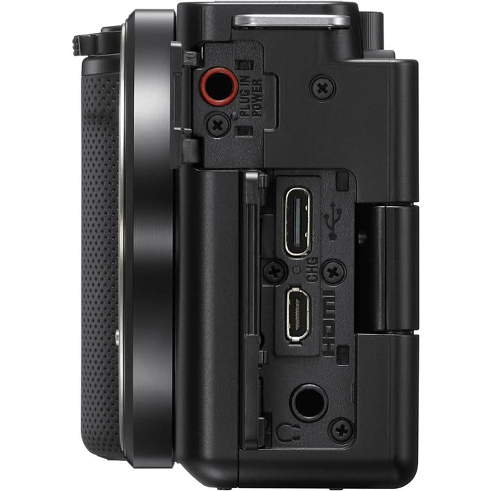 Aparat foto Mirrorless SONY Alpha ZV-E10, 24.2MP, 4K, negru + Obiectiv 16-50mm MK2 WALTI