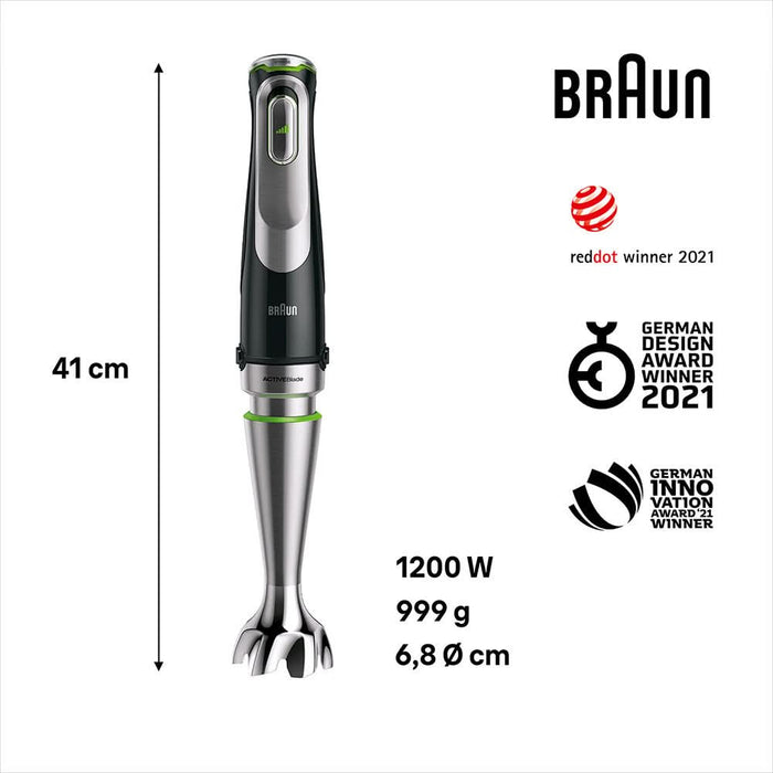 Mixer vertical BRAUN MQ9195XLI, 2l, 1200W, viteza variabila, negru-argintiu WALTI