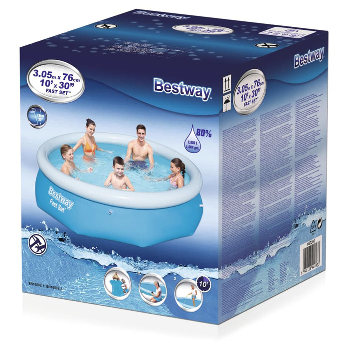 Bestway Piscină gonflabilă Fast Set, 305 x 76 cm, rotundă, 57266 - WALTI