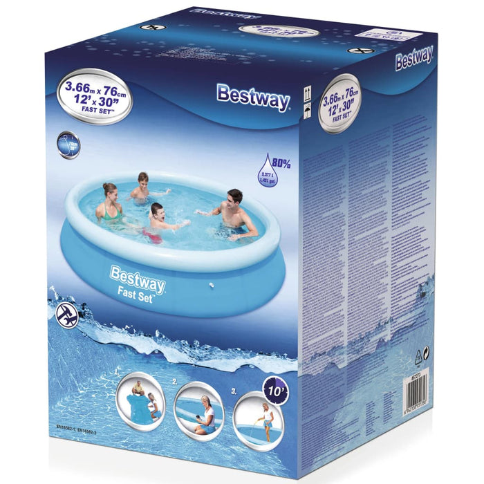 Bestway Piscină gonflabilă Fast Set, 366 x 76 cm, rotundă, 57273 - WALTI