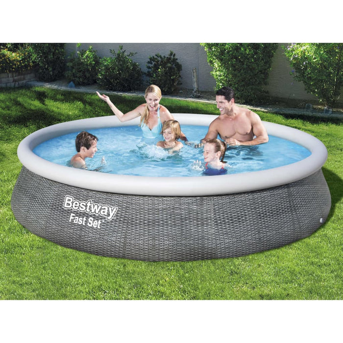 Bestway Set piscină gonflabilă Fast Set, cu pompă, 396 x 84 cm - WALTI