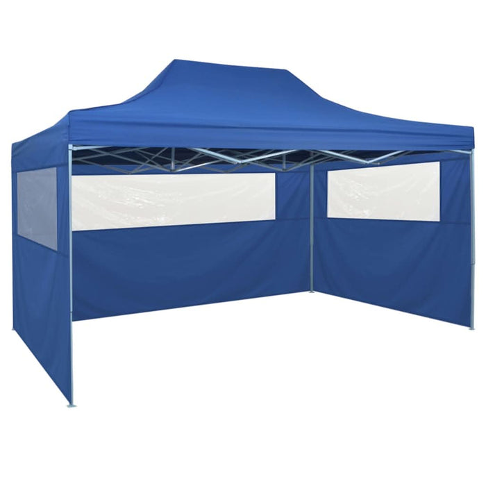 Foldable Tent Pop-Up with 4 Side Walls 3x4,5 m Blue - WALTI WALTI