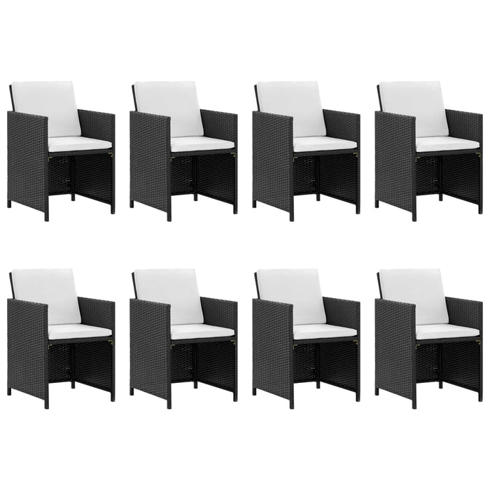 Set mobilier de exterior cu perne, 13 piese, negru, poliratan - WALTI WALTI