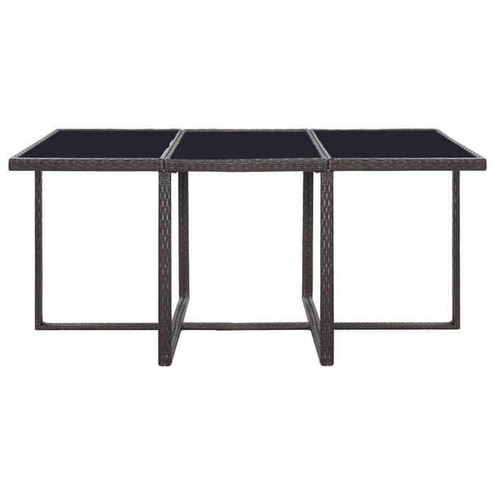 Set mobilier de exterior cu perne, 11 piese, maro, poliratan - WALTI WALTI