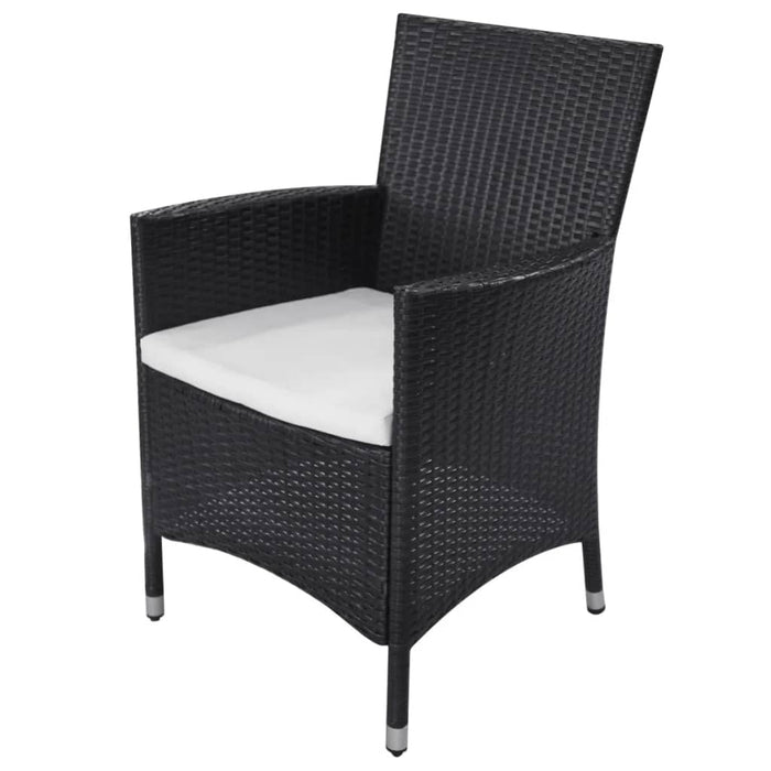 Set mobilier de exterior cu perne, 11 piese, negru, poliratan - WALTI WALTI