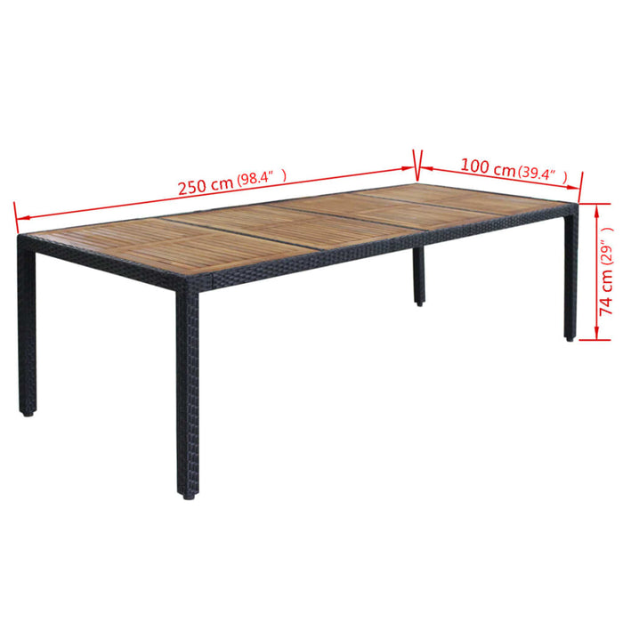 Set mobilier de exterior cu perne, 11 piese, negru, poliratan - WALTI WALTI