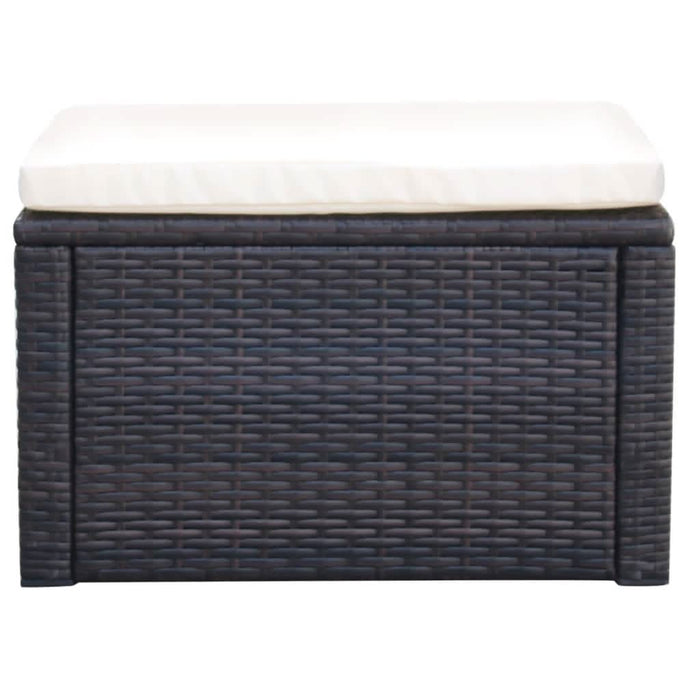 Taburet otoman din poliratan, 53 x 53 x 30 cm, negru - WALTI WALTI
