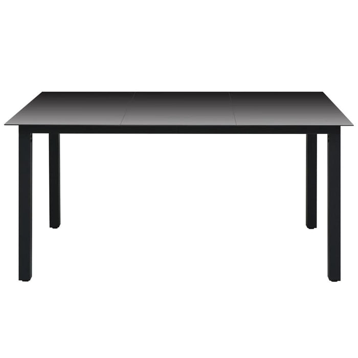 Masă de grădină, negru, 150 x 90 x 74 cm, aluminiu și sticlă - WALTI WALTI