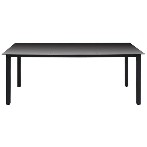 Masă de grădină, negru, 190 x 90 x 74 cm, aluminiu și sticlă - WALTI WALTI