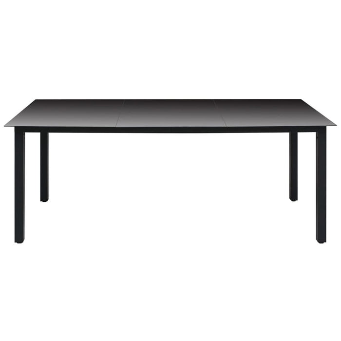 Masă de grădină, negru, 190 x 90 x 74 cm, aluminiu și sticlă - WALTI WALTI