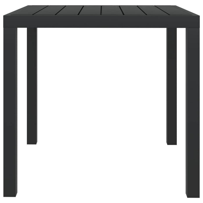 Masă de grădină, negru, 80 x 80 x 74 cm, aluminiu și WPC - WALTI WALTI