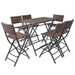 Set mobilier exterior pliabil, 7 piese, maro, oțel, poliratan - WALTI WALTI