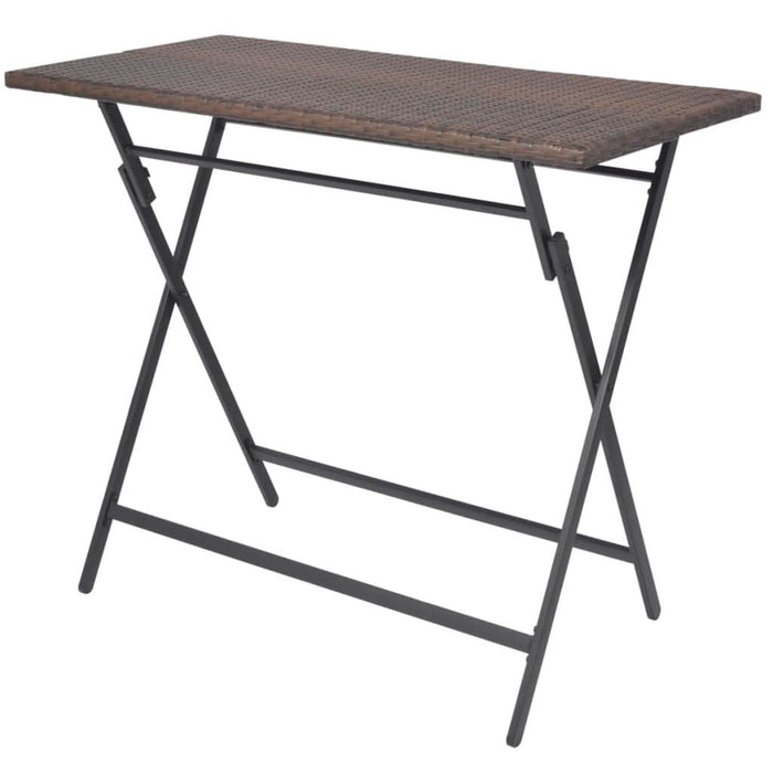 Set mobilier exterior pliabil, 7 piese, maro, oțel, poliratan - WALTI WALTI
