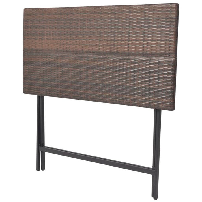 Set mobilier exterior pliabil, 7 piese, maro, oțel, poliratan - WALTI WALTI