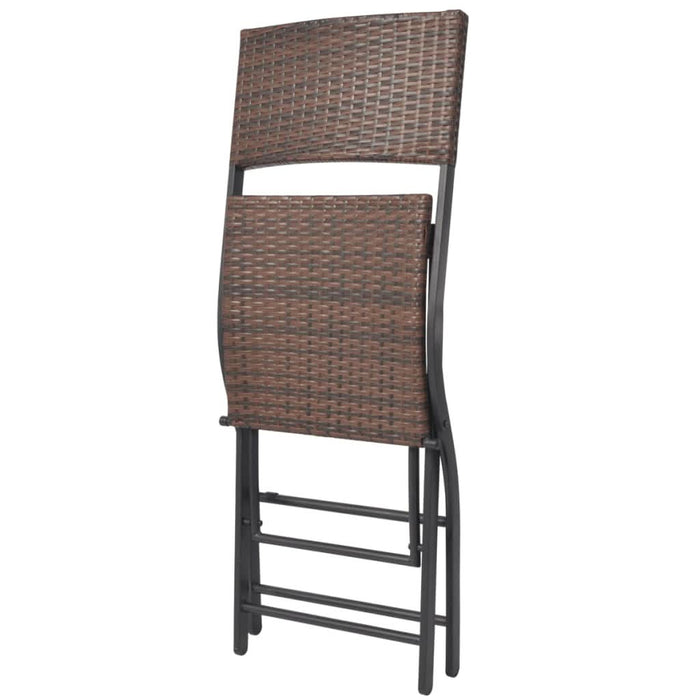 Set mobilier exterior pliabil, 7 piese, maro, oțel, poliratan - WALTI WALTI
