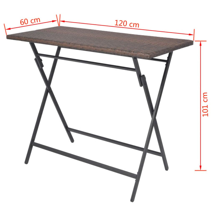 Set mobilier exterior pliabil, 7 piese, maro, oțel, poliratan - WALTI WALTI