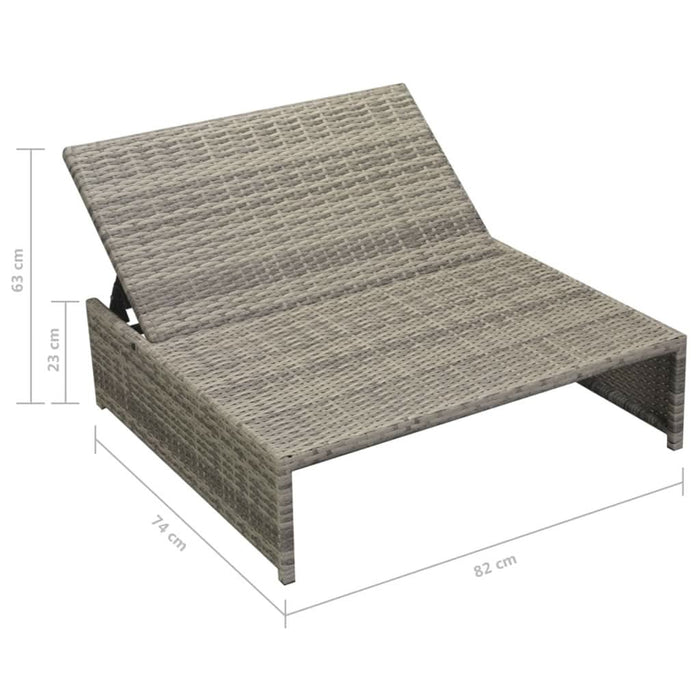 Set mobilier de gr?din? cu perne, 5 piese, gri, poliratan - WALTI WALTI